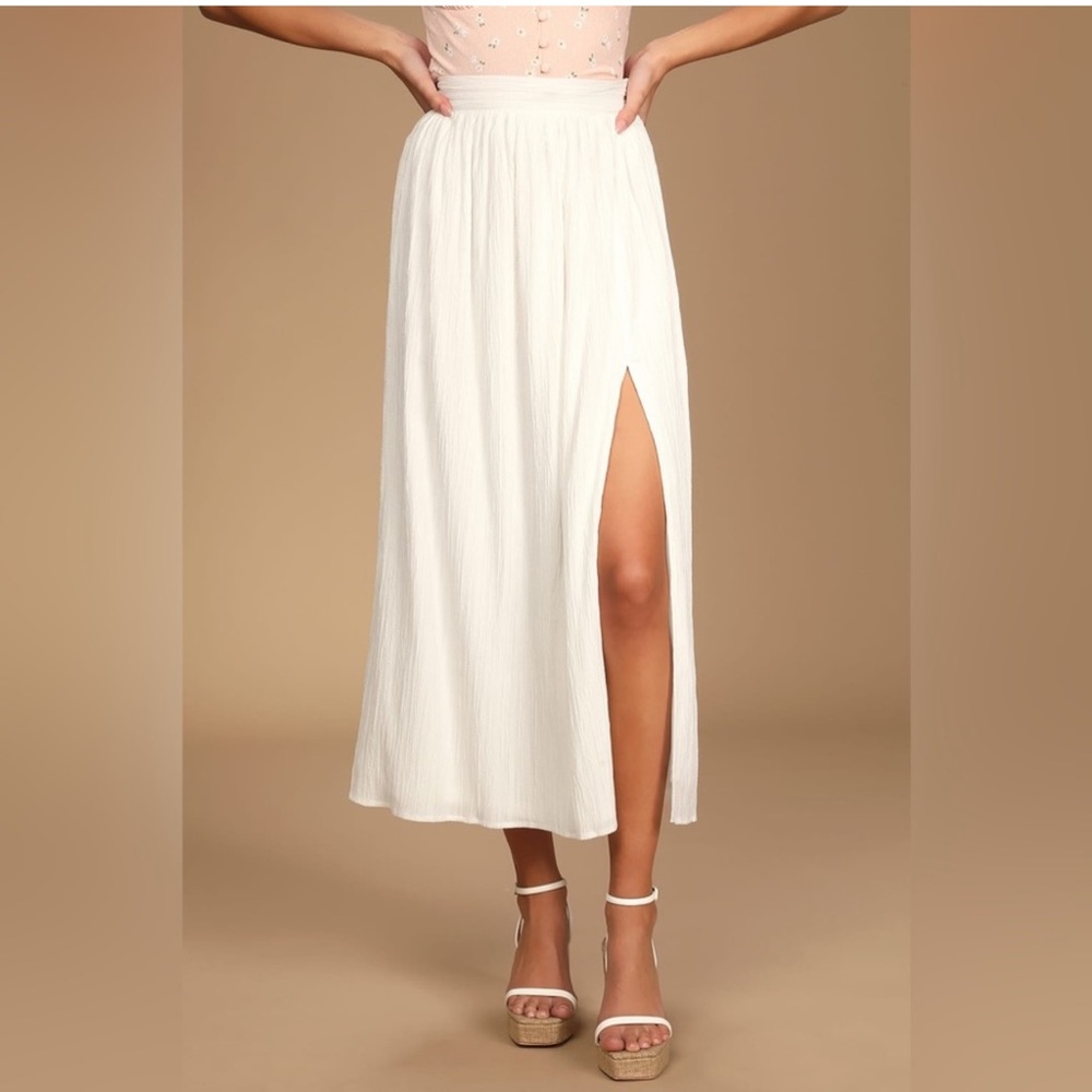White linen Maxi Skirt